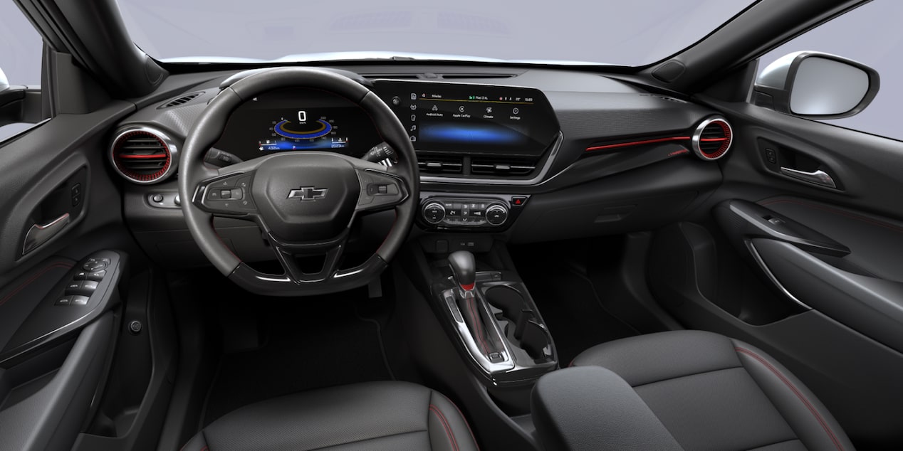 2026 Chevrolet Trax crossover CGI Photography: Jet Black & Red Point RS Exclusive Interior and RS Artificial Leather Sheet