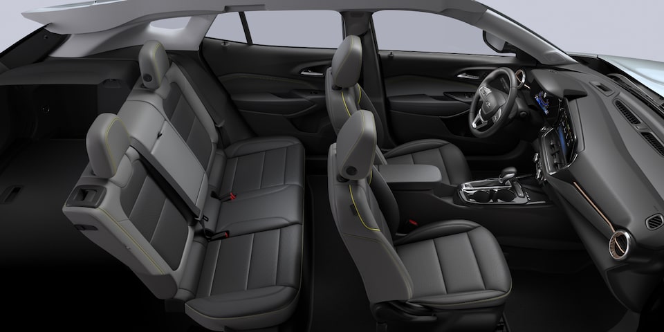 2025 Chevrolet Trax crossover CGI Photography: JET BLACK & ARTEMIS POINT INTERIOR AND ACTIV ARTIFICIAL LEATHER SHEET