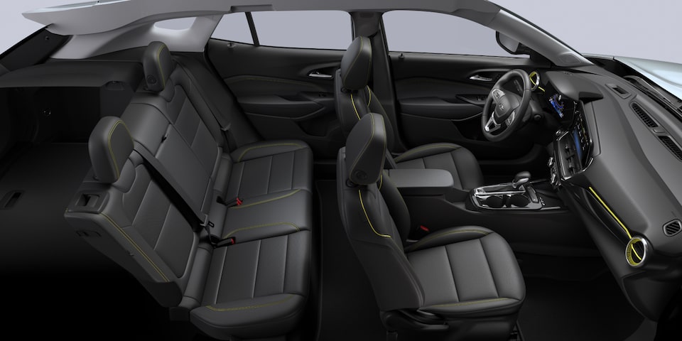 2025 Chevrolet Trax crossover CGI Photography: JET BLACK & YELLOW POINT INTERIOR AND ACTIV