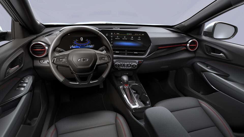 2024 Chevrolet Trax crossover CGI Photography: Jet Black & Red Point RS Exclusive Interior and RS Artificial Leather Sheet