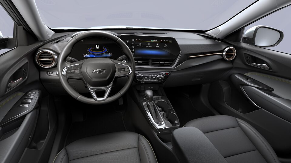 2024 Chevrolet Trax crossover CGI Photography: JET BLACK & ARTEMIS POINT INTERIOR AND ACTIV ARTIFICIAL LEATHER SHEET