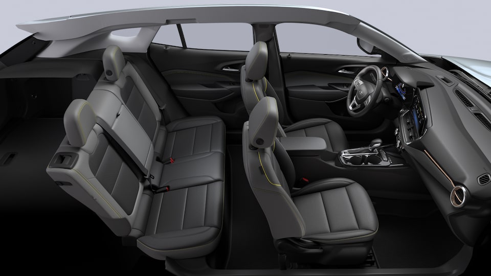 2024 Chevrolet Trax crossover CGI Photography: JET BLACK & ARTEMIS POINT INTERIOR AND ACTIV ARTIFICIAL LEATHER SHEET