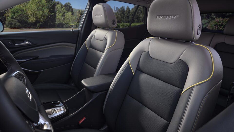 2024 Chevrolet Trax crossover CGI Photography: JET BLACK & ARTEMIS POINT INTERIOR AND ACTIV ARTIFICIAL LEATHER SHEET