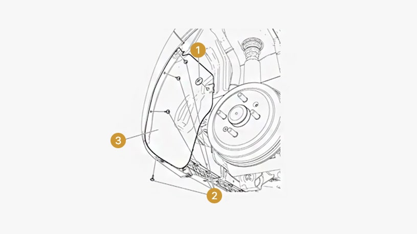 Removal of the rear reflector