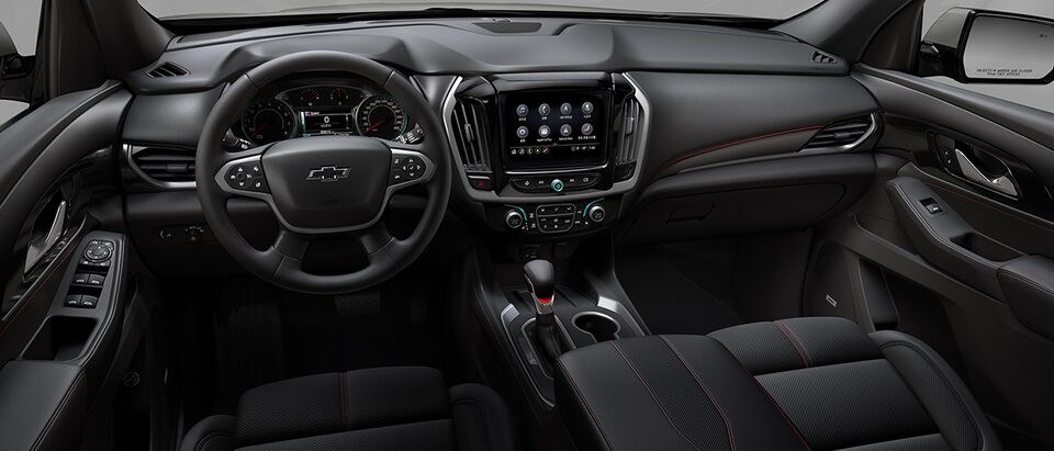 2022 Chevrolet Traverse CGI Photography: Interior Jet Black & Red Point Leather